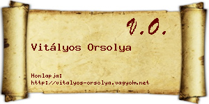 Vitályos Orsolya névjegykártya