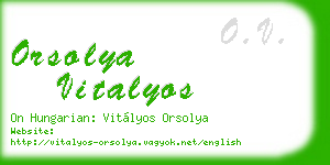 orsolya vitalyos business card